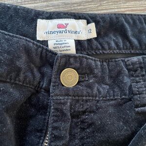 Vineyard Vines black velvet jeans, size 12.